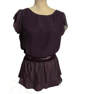 Vintage Capacity Womens Shirt Top Size Medium 12 Purple Pullover Elastic Waist